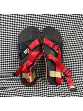 Suicoke Chin2-CAB Sandals Red Gold Nylon Straps Men’s US 9 Gorpcore